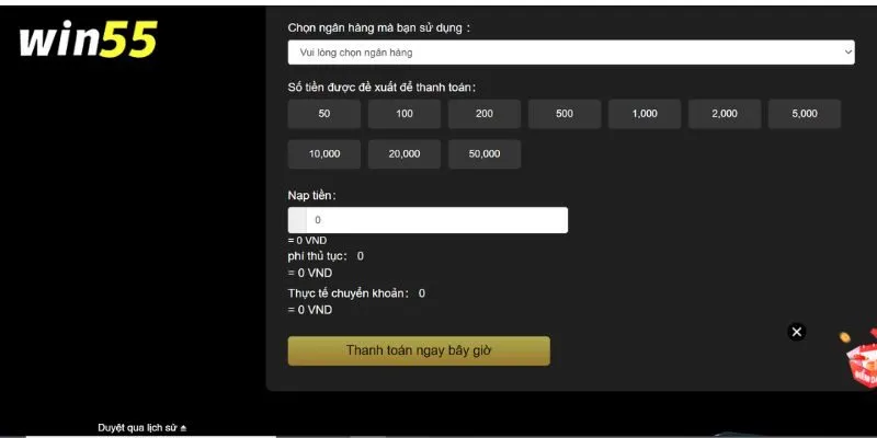 Các điểm mạnh của giao dịch nạp tiền WIN55
