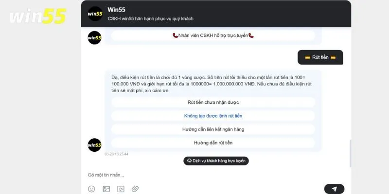 Những ưu điểm nổi bật của rút tiền WIN55