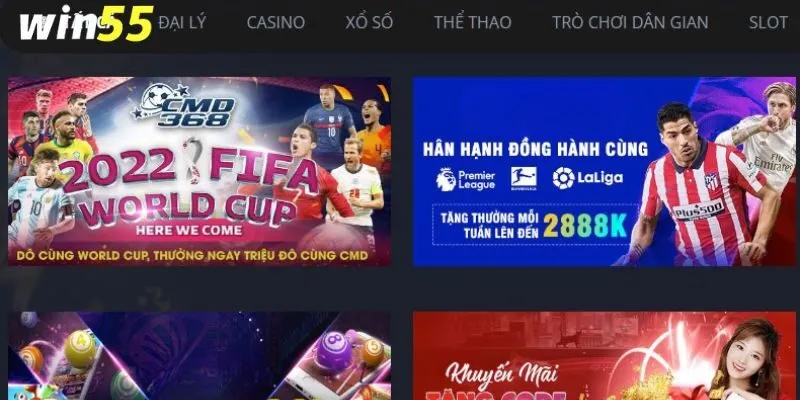 Các sự kiện thể thao tại WIN55 được cập nhật liên tục với tỷ lệ cược dec hấp dẫn